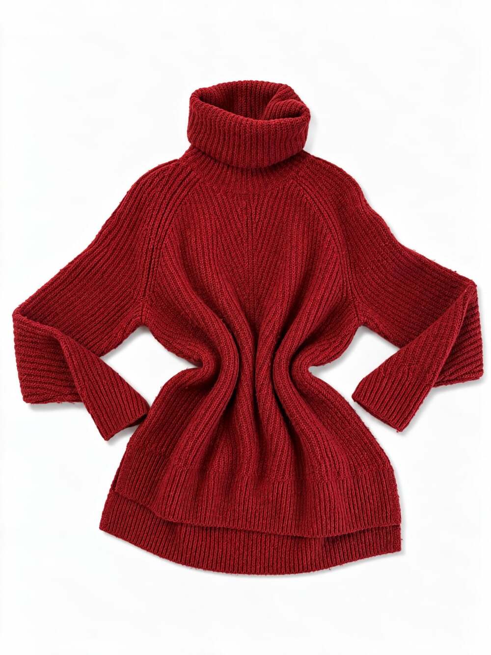 Madewell Turtleneck Ribbed Sweater Size XS Red Pullover